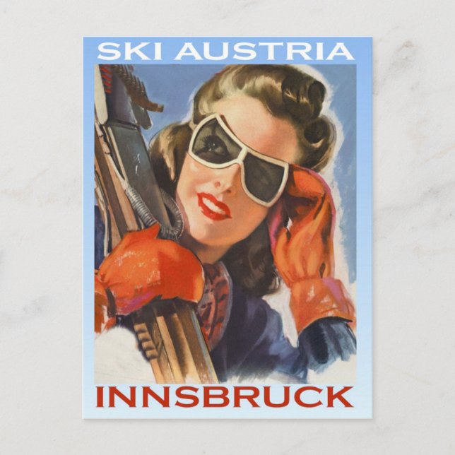 Vintage winter sports, Ski Austria, Innsbruck Postcard (Front)