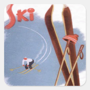Vintage winter sports - Ski kit Square Sticker