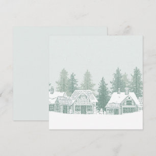 Vintage Winter Village Christmas Holiday Card