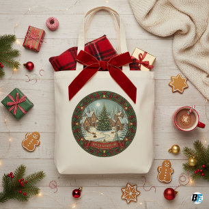 Vintage Winter Wonderland Christmas Village Holida Tote Bag