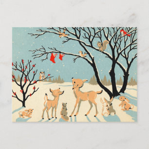 Vintage Winter Wonderland Holiday Postcard