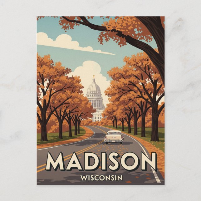 Vintage Wisconsin Madison State Capitol Postcard (Front)