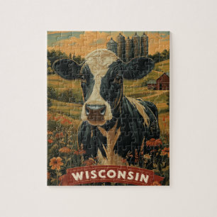 Vintage Wisconsin Patriotic Spirit  Jigsaw Puzzle