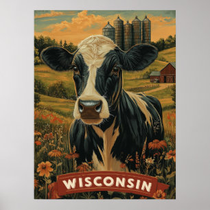 Vintage Wisconsin Patriotic Spirit  Poster