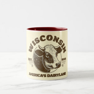 Vintage Wisconsin Two-Tone Coffee Mug