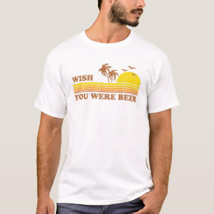 Vintage Wish You Were Beer Beach Retro Sunset 70'S T-Shirt