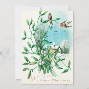 Vintage Wishing You a Merry Christmas (1910) Holiday Card