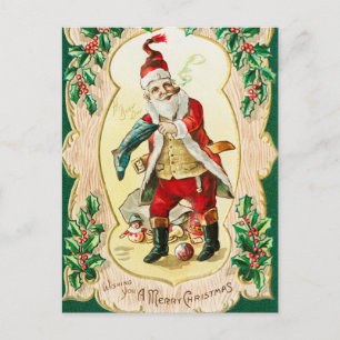 Vintage Wishing you a Merry Christmas (1910) Holiday Postcard