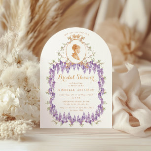 Vintage Wisteria Floral Regency Bridal Shower Invitation