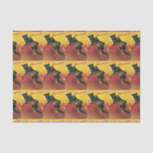 Vintage Witch And Black Cat Tissue Paper