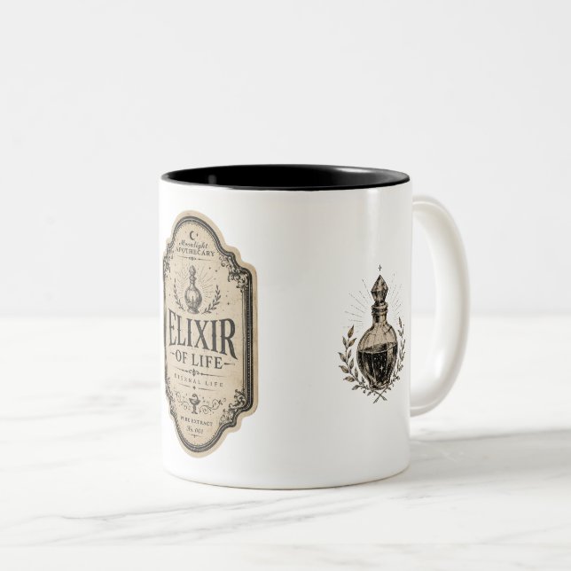 Vintage Witch Apothecary Potion Label Coffee Mug (Front Right)