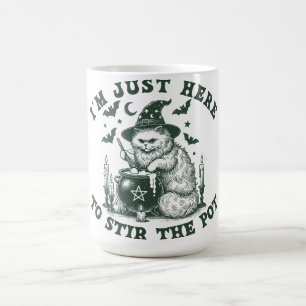 Vintage Witch Cat Feral Halloween Coffee Mug
