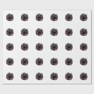 Vintage Witch Cat Halloween Vector Shirt Design_1 Wrapping Paper