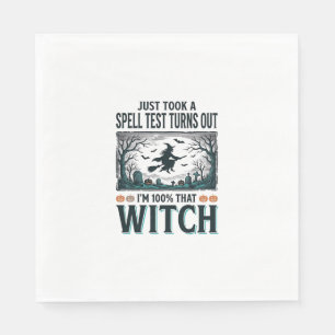 Vintage Witch DNA Humor Halloween Vector Design_1 Napkin