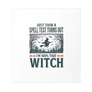 Vintage Witch DNA Humor Halloween Vector Design_1 Notepad