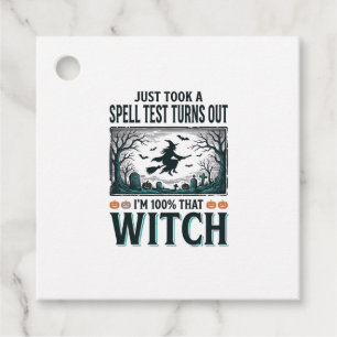 Vintage Witch DNA Humour Halloween Vector Design_1 Favour Tags