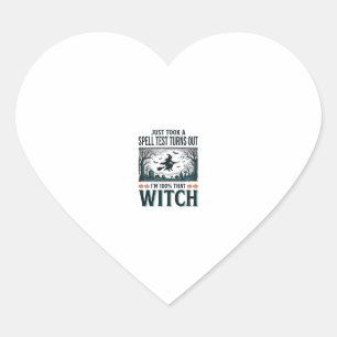 Vintage Witch DNA Humour Halloween Vector Design_1 Heart Sticker