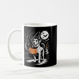 Vintage Witch Dog With Pumpkin Scary Dog Halloween Coffee Mug