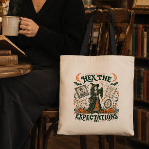 Vintage Witch Halloween Dark Academia Graphic Art Tote Bag