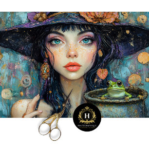 Vintage Witch Halloween Decoupage  Tissue Paper