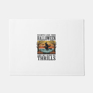 Vintage Witch Halloween Fright Scene Engraving Des Doormat