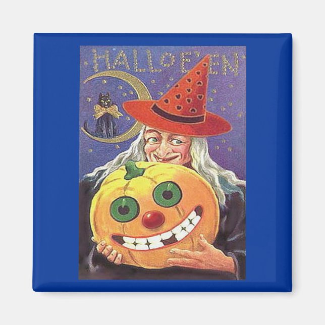 Vintage Witch Halloween Magnet (Front)