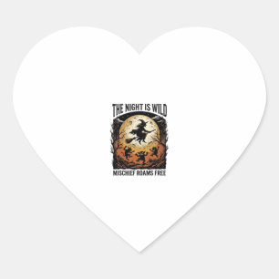 Vintage Witch Halloween Moonlit Mischief Graphic_1 Heart Sticker