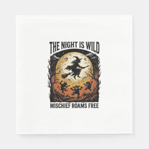 Vintage Witch Halloween Moonlit Mischief Graphic_1 Napkin