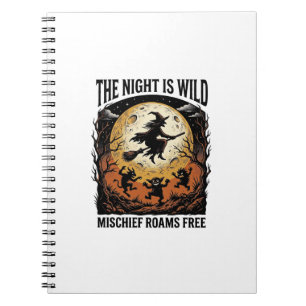 Vintage Witch Halloween Moonlit Mischief Graphic_1 Notebook