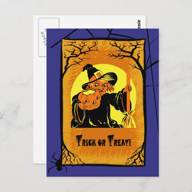 Vintage Witch Halloween Postcards (Front/Back)