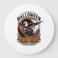 Vintage Witch Halloween Pumpkin Moon Engraving Art
