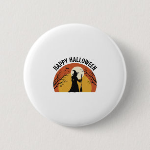 Vintage Witch Happy Halloween Shirt Design_1 6 Cm Round Badge