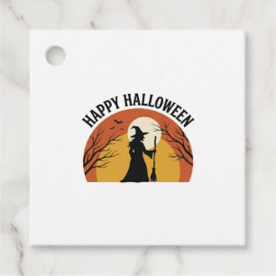 Vintage Witch Happy Halloween Shirt Design_1 Favour Tags