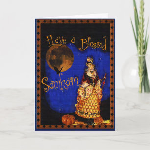 Vintage Witch Happy Samhain Halloween Card
