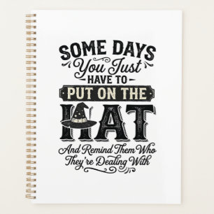 Vintage Witch Hat Funny Halloween Typography Desig Planner