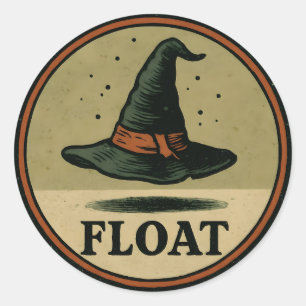 Vintage Witch Hat Halloween Label Design