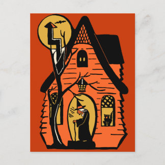 Vintage Witch House Postcard