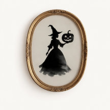 Vintage Witch Jack-o-Lantern Halloween Poster