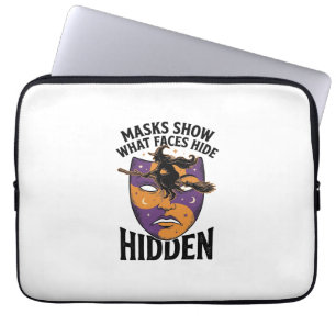 Vintage Witch Mask Halloween Face Illusion Art_1 Laptop Sleeve