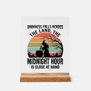 Vintage Witch Midnight Hour Halloween Design_1 Acrylic Sign