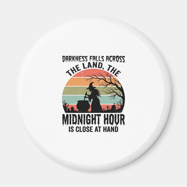 Vintage Witch Midnight Hour Halloween Design_1 Magnet (Front)