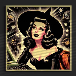 Vintage Witch Pin Up Poster