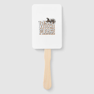 Vintage Witch Please Halloween Vector Design_1 Hand Fan