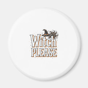 Vintage Witch Please Halloween Vector Design_1 Magnet