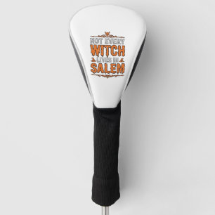 Vintage Witch Salem Halloween Typography Design_1 Golf Head Cover