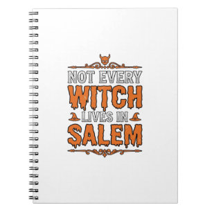 Vintage Witch Salem Halloween Typography Design_1 Notebook
