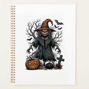 Vintage Witch Scarecrow Halloween Pumpkin Shirt De Planner