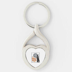 Vintage Witch Shirt Halloween Moon Silhouette_1 Key Ring