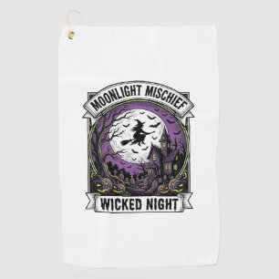 Vintage Witch Shirt Moonlit Haunted Halloween Art_ Golf Towel