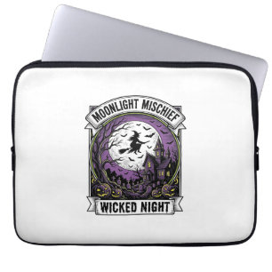 Vintage Witch Shirt Moonlit Haunted Halloween Art_ Laptop Sleeve